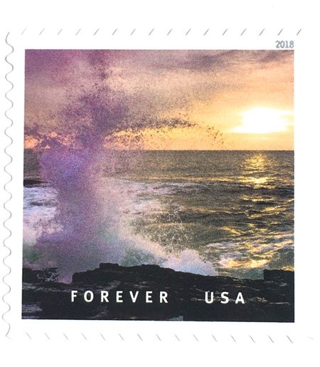 100 Nautical Coast Postage Stamps // Costal Forever Stamps // Lavender Ocean Sunset Postage Stamps for Wedding Invitations and Cards